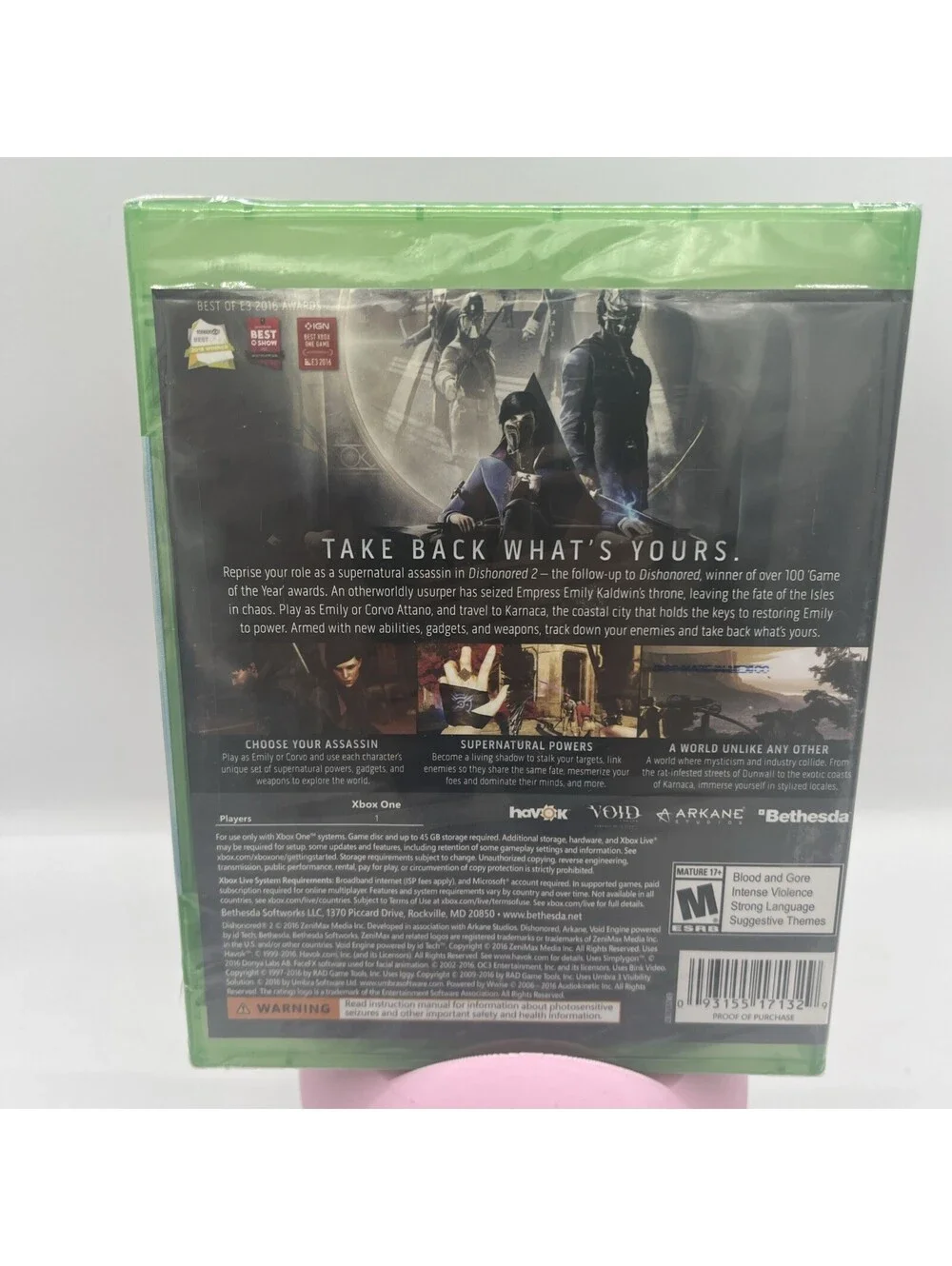 🔥Brand New Sealed Xbox One / Xbox X Series Dishonored 2 Standard Edition Gift